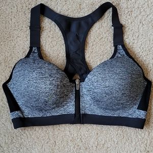 VSX Sport Grey and Black Knockout Zip Bra